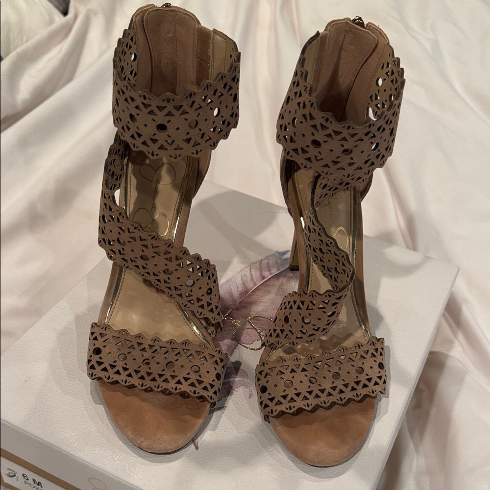 Jessica Simpson Brown Cutout Heels